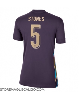 Inghilterra John Stones #5 Maglia Gara Trasferta Repliche Europei 2024 Donna